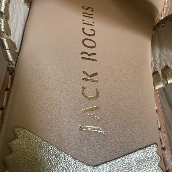 Jack Rogers Metallic Gold Jack Flat Sandals - Picture 3 of 6